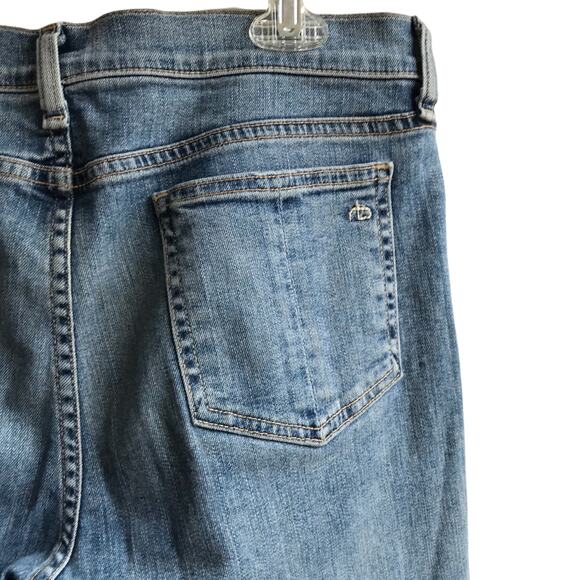 Rag & Bone Distressed Skinny Jeans Midland Raw Frayed Hem Destroyed Denim 30 - Picture 10 of 16
